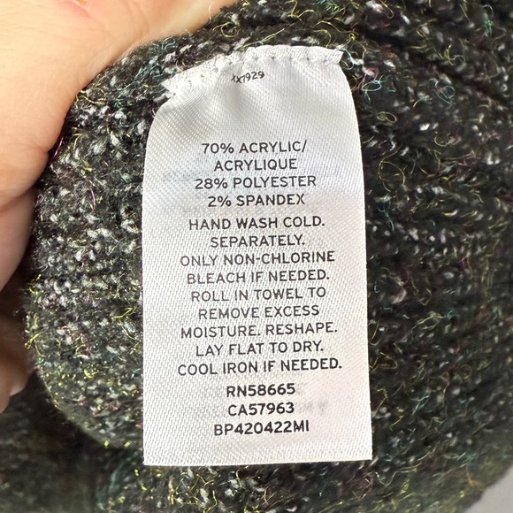 BP. Brand Womens Acrylic Knit Crew Neck Sweater Green Shimmer size M - Picture 6 of 9